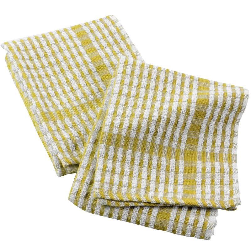 1001kdo - 2 serviettes torchons 50 x 70 cm mineo jaune