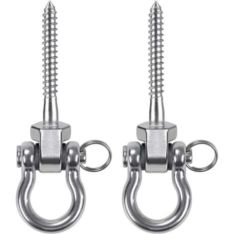 2 Set de Suspension de balançoire, INOX 304 Suspension de Fauteuil Suspendu, Crochet de Plafond de capacité balançoire