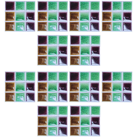 2 Set Grid Pattern Tile Stickers Self Adhesive Wall Decal Sticker for Kitchen Bathroom Decor