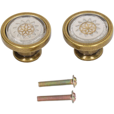 2 set maniglia hardware per mobili antichi maniglia in lega di zinco rotonda foro singolo porta dell'armadio rame bianco