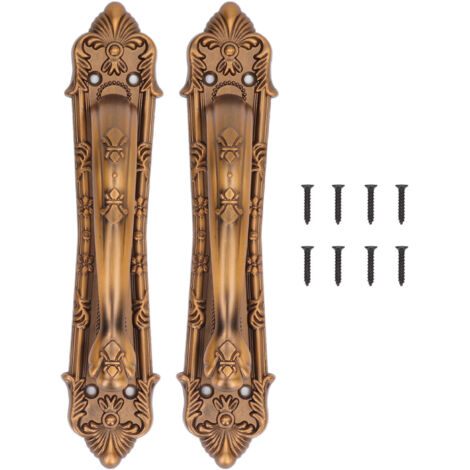 2 Set Sliding Barn Door Handles and Pulls Aluminum Alloy Bronze Pull Handle for Sliding Doors Gates with Screws