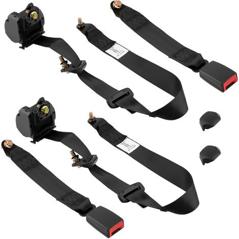 2 set Universal Ajustable 3 Punto Regazo Cinturón De Seguridad Hebilla Diagonal