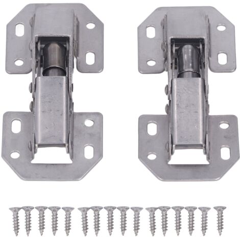 2 Set Zinc Alloy Cabinet Hinges 4 Inch Hole Free Cupboard Door Hinges Bridge Type for Wardrobe Door Closet Door