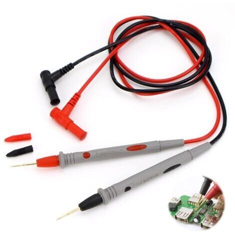 2 sets cable multimètre en silicone 1000 V/20 A, pointe de touche multimetre, Kit de Test Souple pour électricien avec numériques et appareils de mesure à pince