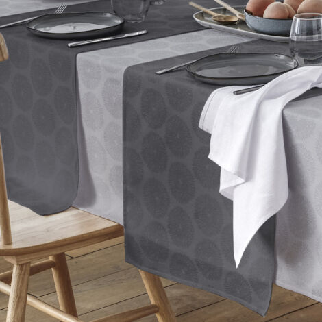 2 sets de table en damassés Gris anthracite 35x45 cm