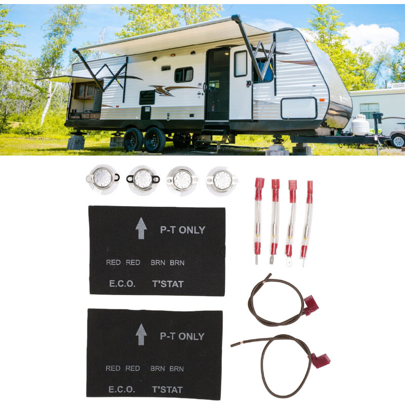 2 Sets rv Water Heater Thermal Cutoff with eco Thermostat Assembly Kit Enhanced Safety Replacement for Atwood 91447 93866- Trimec