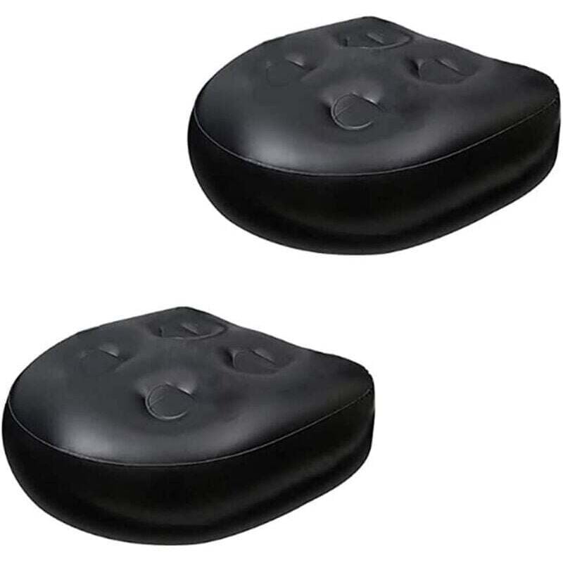 2 sièges Spa jacuzzi noirs, coussin d'élévation multifonctionnel, coussin étanche gonflable, coussin de bain de massage, dossier de bain mou Dolaso