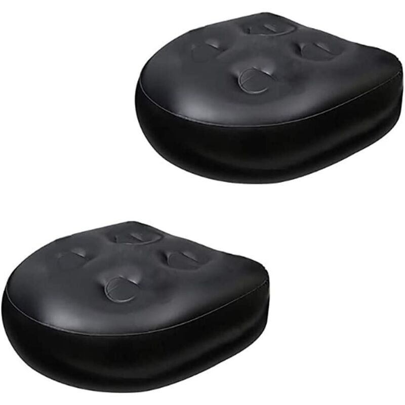 2 sièges Spa jacuzzi noirs, coussin d'élévation multifonctionnel, coussin étanche gonflable, coussin de bain de massage, dossier de bain mou