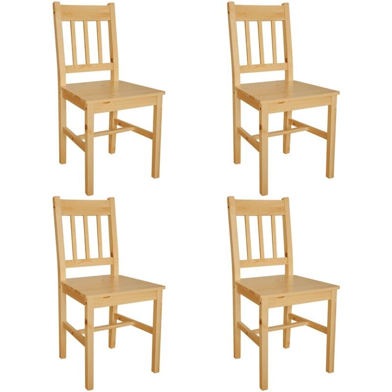 

vidaXL Sillas de Comedor Madera de Pino 4 Unidades - Beige
