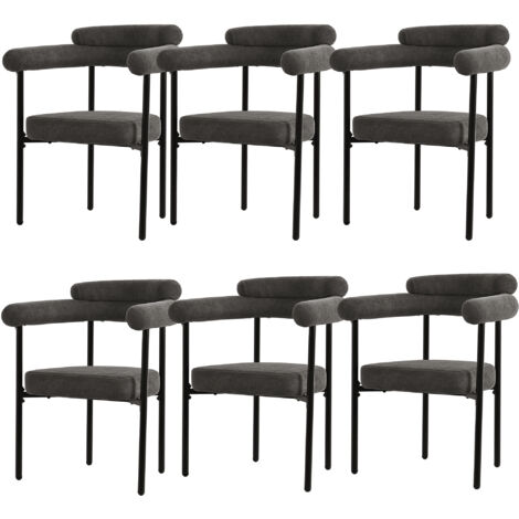 2 sillas de comedor, sillas de comedor modernas y simples en terciopelo gris oscuro, asientos en forma de anillo cómodos, pour comedor, sala de estar y oficina, disponibles en varios colores