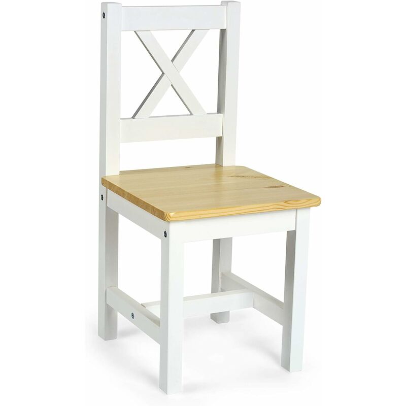 

2 sillas de madera para niños (blanco/pino)