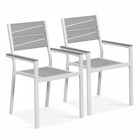 2 sillones de exterior de aluminio compuesto de madera de poliéster