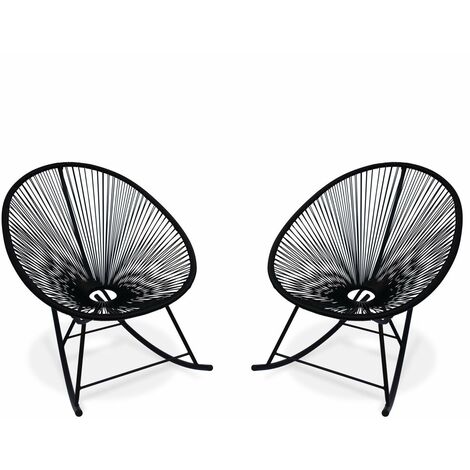 2 Sillones de Jardin - Negro - Acapulco Rocking