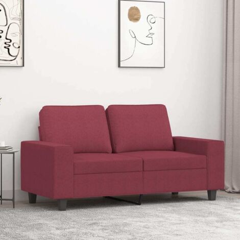 2-Sitzer Bordeaux Rot 120 cm Stoff