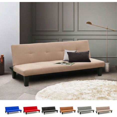 MODUS SOFÀ 2-sitziges Mikrofasersofa mit Onyx-Füßen für Wohn- und Wartezimmer bettfertig Farbe: Beige