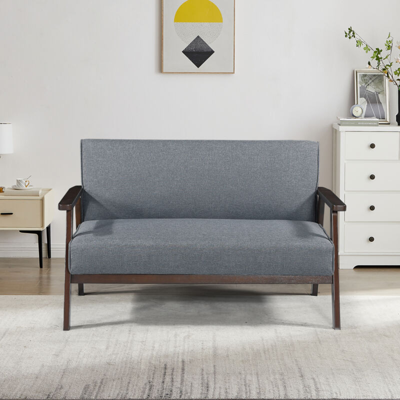 [en.casa] - 2-sitzer Polstersofa Kinda 121x69x75 Cm Grau