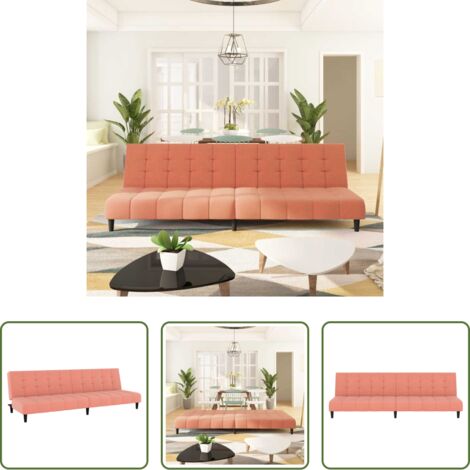 2-Sitzer -  Schlafsofa 2-Sitzer Rosa Samt