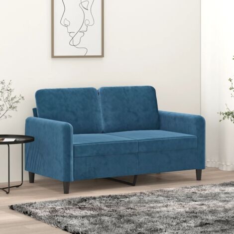 2-Sitzer-Sofa Blau 120 cm Samt vidaXL