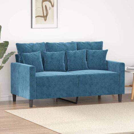 2-Sitzer-Sofa Blau 120 cm Samt vidaXL