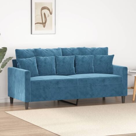 2-Sitzer Sofa Blau 140 cm Samt