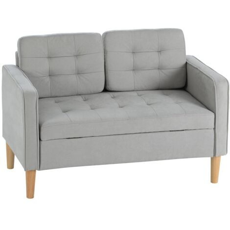 2 Sitzer Sofa, Couch mit Stauraum, Gepolsterter Polstersofa, Doppelsofa mit Samtoptik für Wohnzimmer, Schlafzimmer, 117x 62 x 78 cm