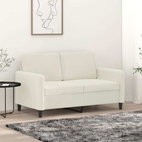 2-Sitzer-Sofa Creme 120 cm Samt vidaXL