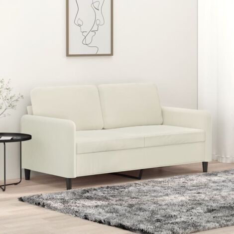 2-Sitzer-Sofa Creme 140 cm Samt vidaXL