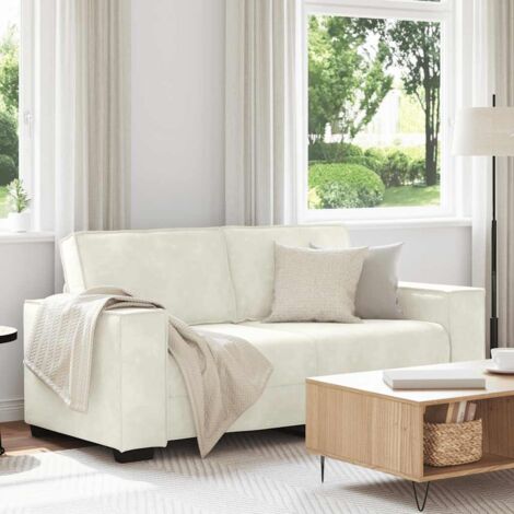2-Sitzer-Sofa Creme 140 cm Samt vidaXL