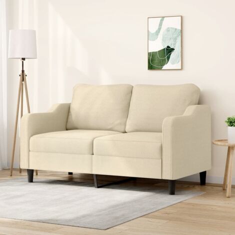 2-Sitzer Sofa Creme 140 cm Stoff
