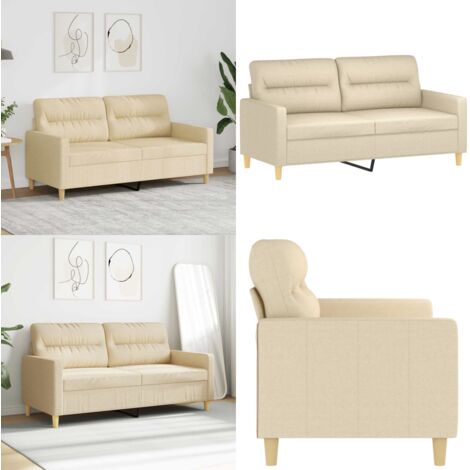 2-Sitzer-Sofa Creme 140 cm Stoff - Couch - 2-Sitzer Sofa - Creme Sofa - Wohnzimmersofa - Polstercouch - Home & Living