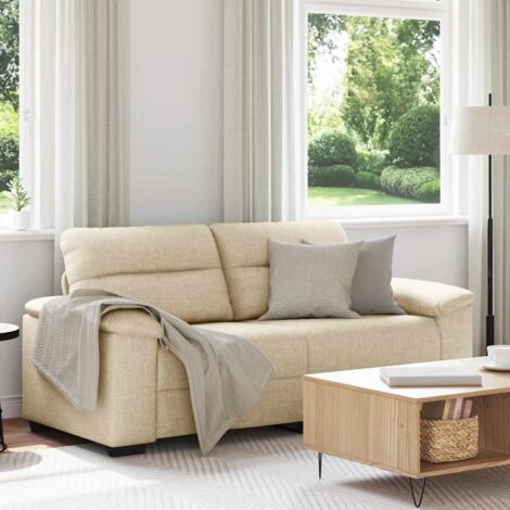 2-Sitzer-Sofa Creme 140 cm Stoff vidaXL