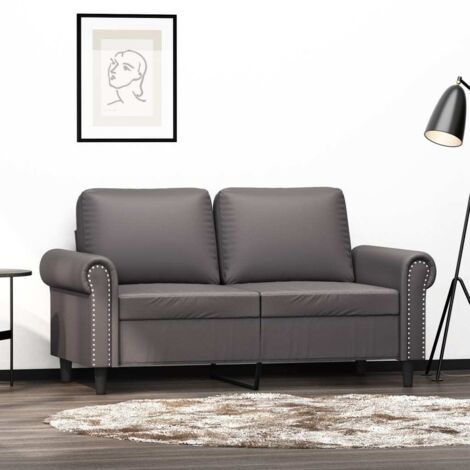 2-Sitzer-Sofa Grau 120 cm Kunstleder vidaXL