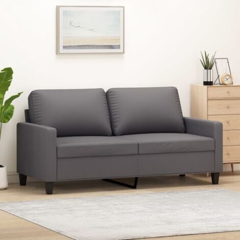 2-Sitzer-Sofa Grau 140 cm Kunstleder vidaXL
