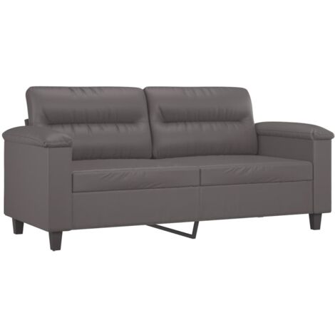 2-Sitzer-Sofa Grau 140 cm Kunstleder vidaXL