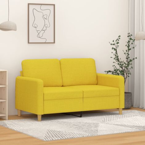 2-Sitzer-Sofa Hellgelb 120 cm Stoff vidaXL