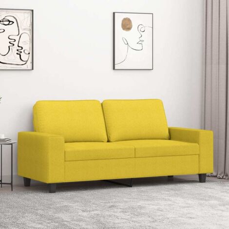 2-Sitzer-Sofa Hellgelb 140 cm Stoff vidaXL