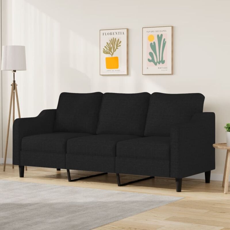 3-sitzer-sofa Schwarz 180 Cm Stoff Vidaxl 274909