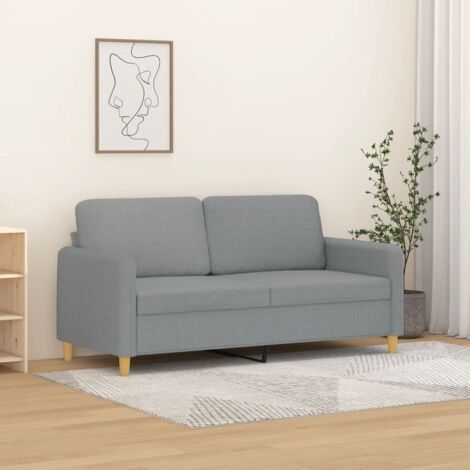 2-Sitzer-Sofa Hellgrau 140 cm Stoff vidaXL