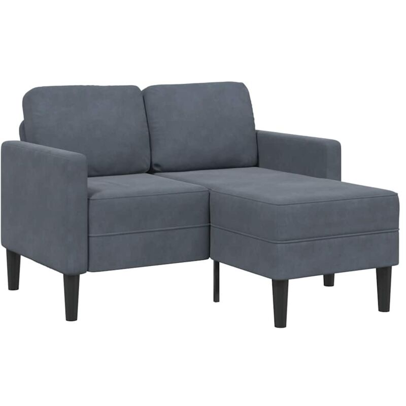 2-sitzer-sofa Mit Chaiselongue L-form Dunkelgrau 125 Cm Samt - Vidaxl
