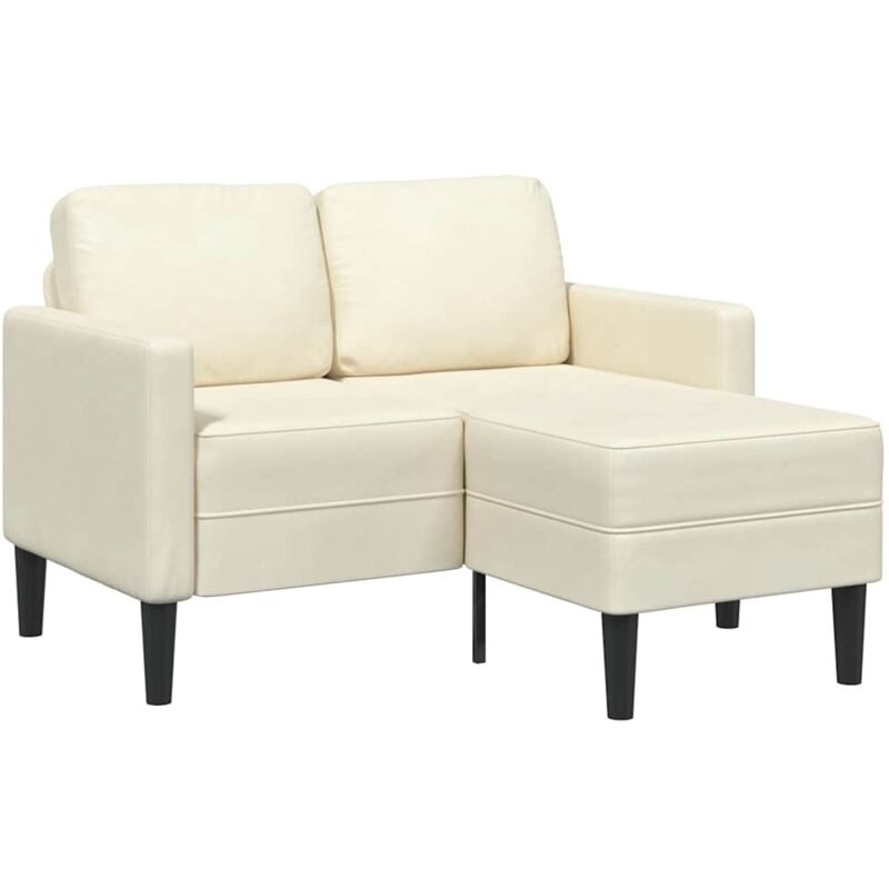 2-sitzer-sofa Mit Chaiselongue L-form Creme 125 Cm Samt - Vidaxl