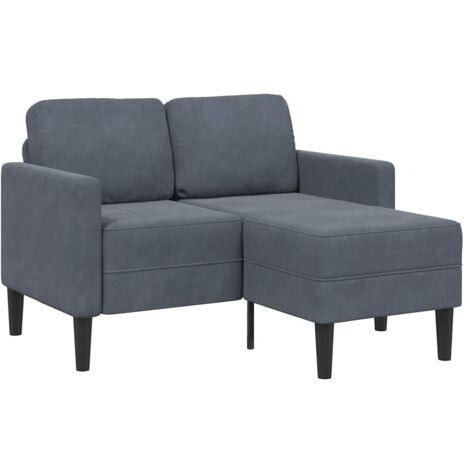 2-Sitzer-Sofa mit Chaiselongue L-Form Dunkelgrau 125 cm Samt vidaXL