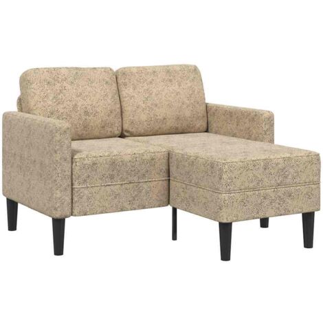 2-Sitzer-Sofa mit Chaiselongue L-Form Hellgrau 125cm Kunstleder vidaXL