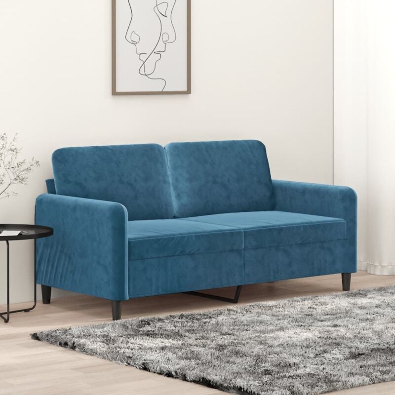 2-sitzer-sofa Blau 140 Cm Samt Vidaxl
