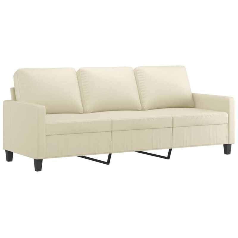3-sitzer-sofa Creme 180 Cm Kunstleder - Vidaxl