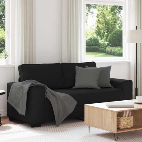 2-Sitzer-Sofa Schwarz 140 cm Stoff vidaXL