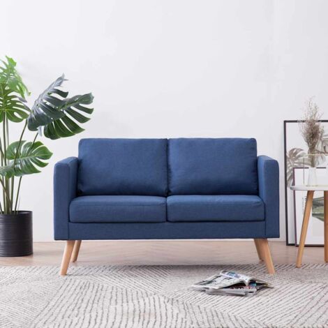 2-Sitzer-Sofa Stoff Blau vidaXL