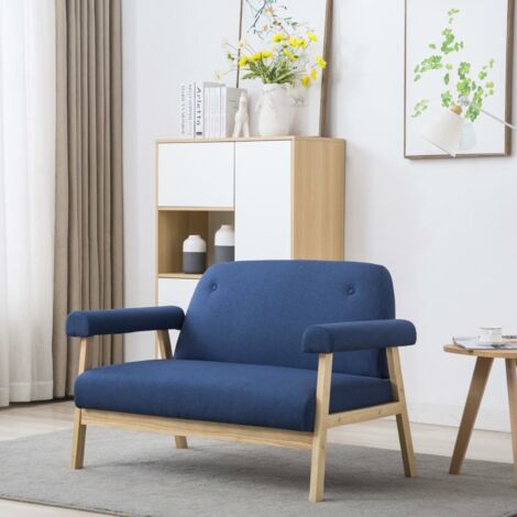 2-Sitzer-Sofa Stoff Blau vidaXL