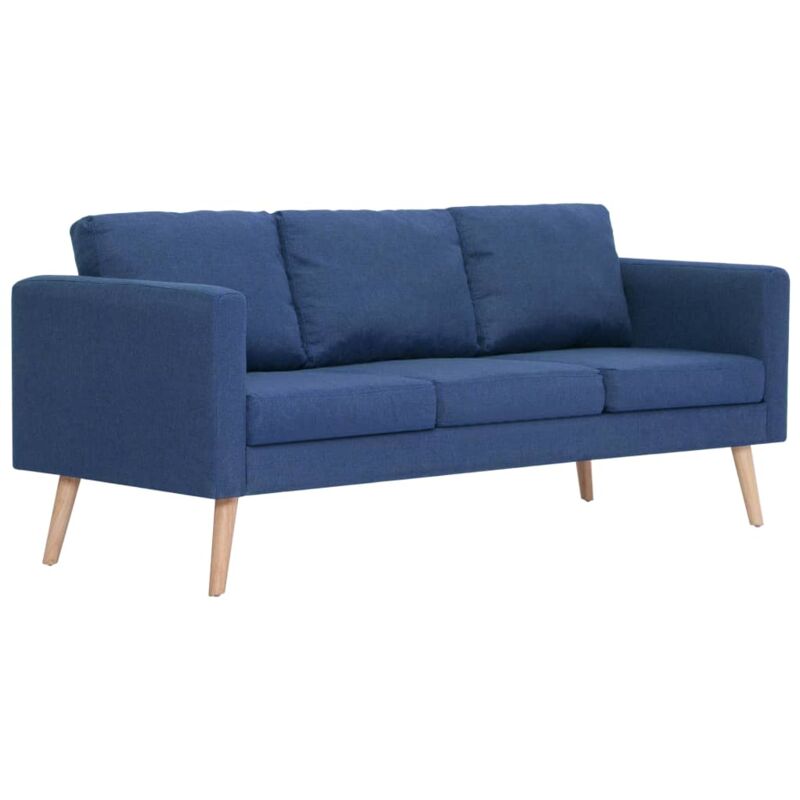 3-Sitzer-Sofa Stoff Blau - Blau - Vidaxl