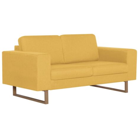 2-Sitzer-Sofa Stoff Gelb vidaXL