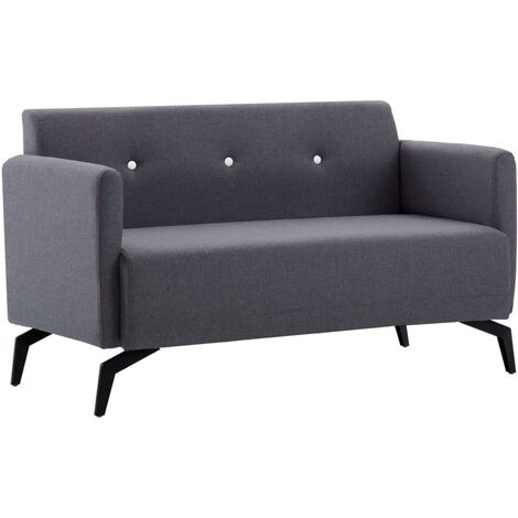 2-Sitzer-Sofa Stoffbezug 115x60x67cm Dunkelgrau